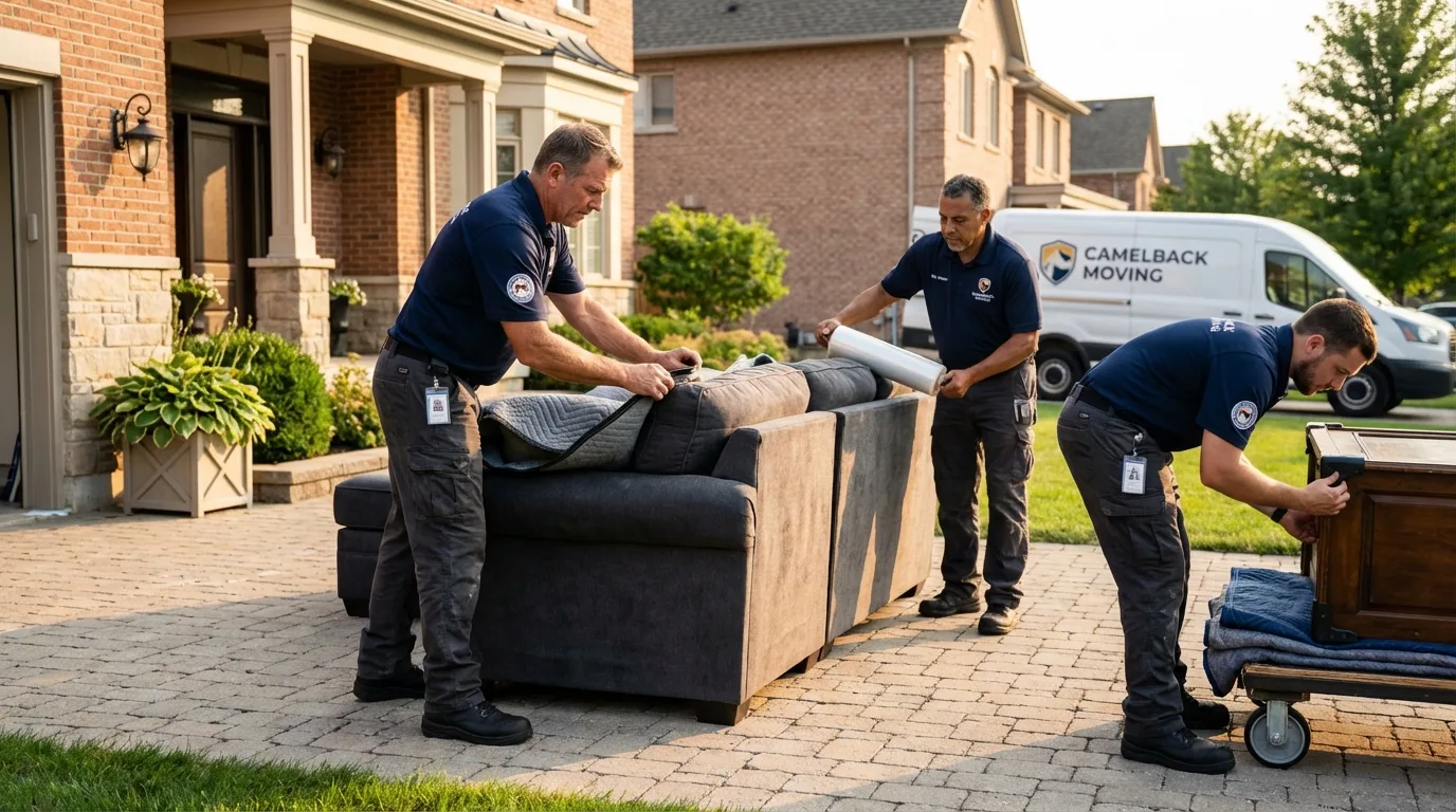 Large estate moving crew wrapping furniture in Willow Street, PA