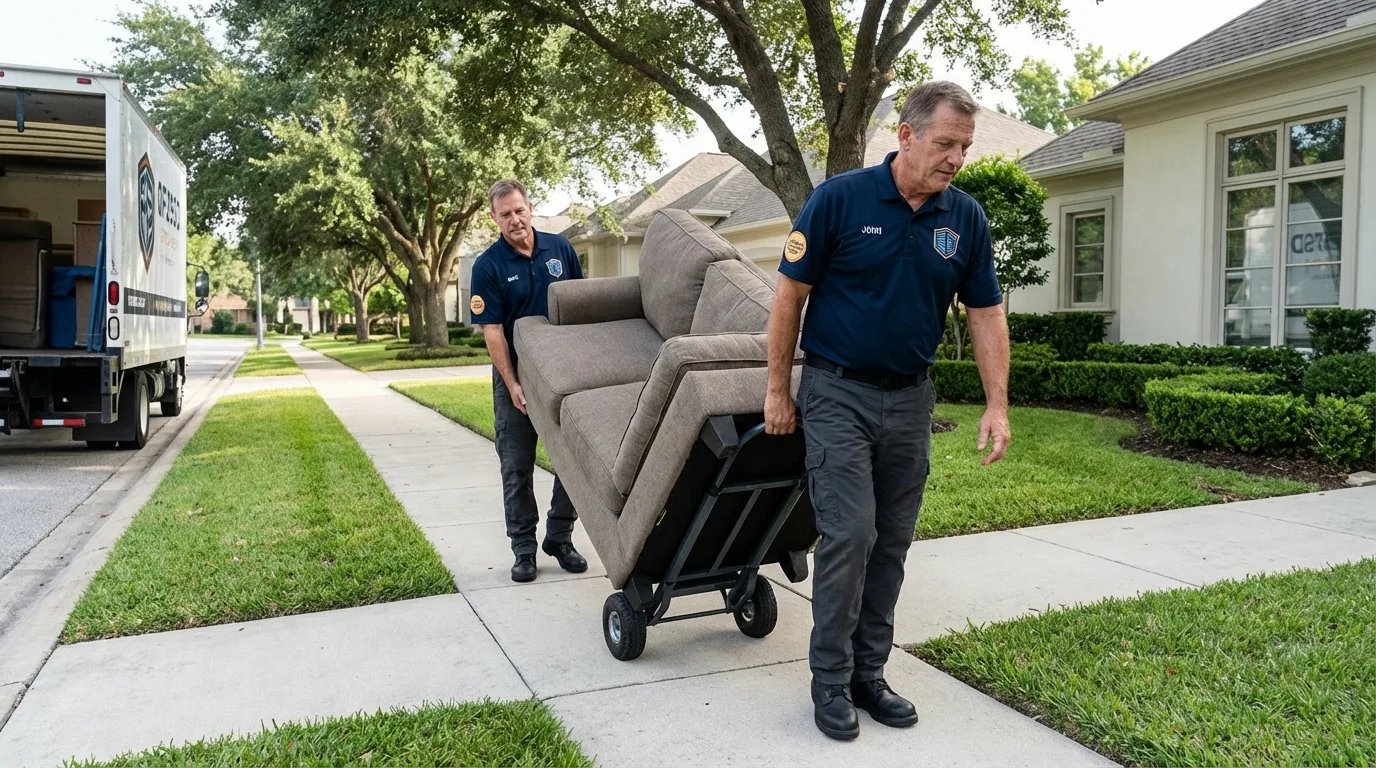 Local residential moving crew loading furniture in Willow Street, PA